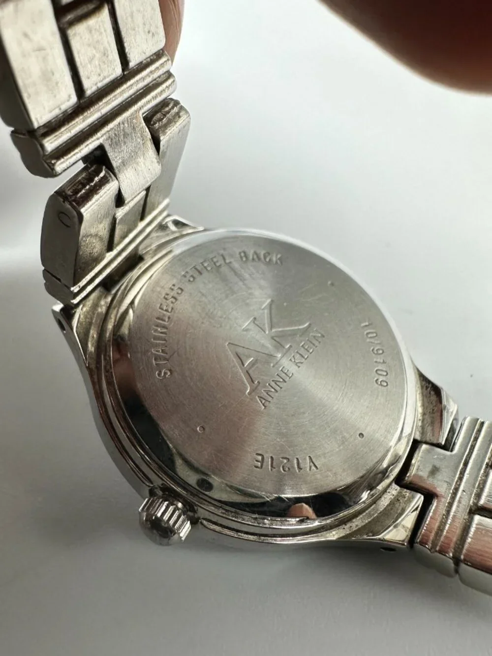 3/$30 Anne Klein Watch Women Silver Tone White Dial 26MM New Battery 6.75